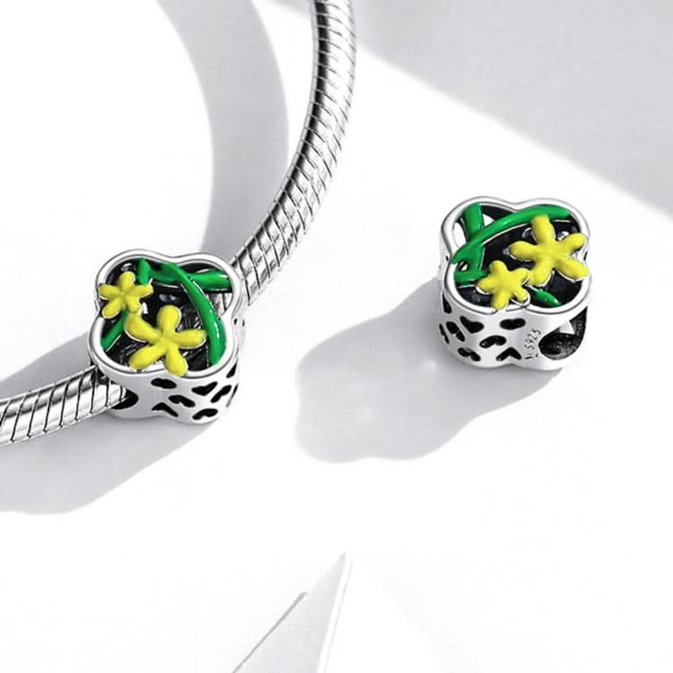 S925 Sterling Silver Delicate Daffodil Beads DIY Bracelet Necklace Accessories