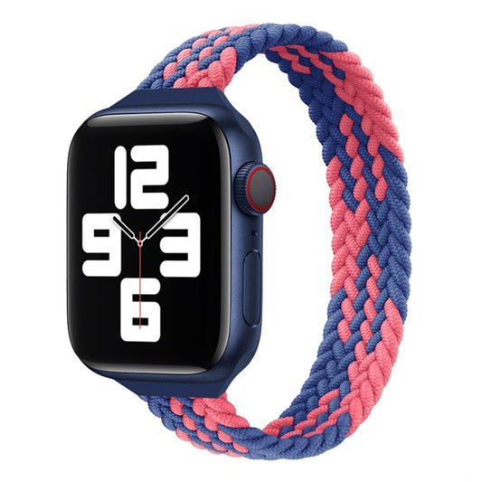 Small Waist Single Loop Nylon Braid Replacement Watchband For Apple Watch Series