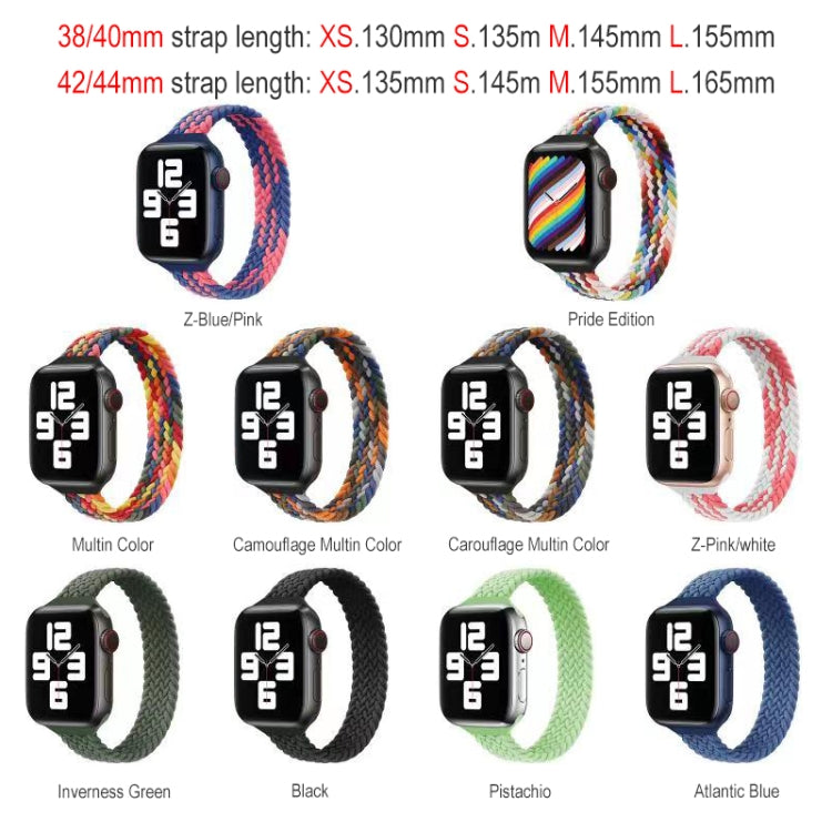 Small Waist Single Loop Nylon Braid Replacement Watchband For Apple Watch Series