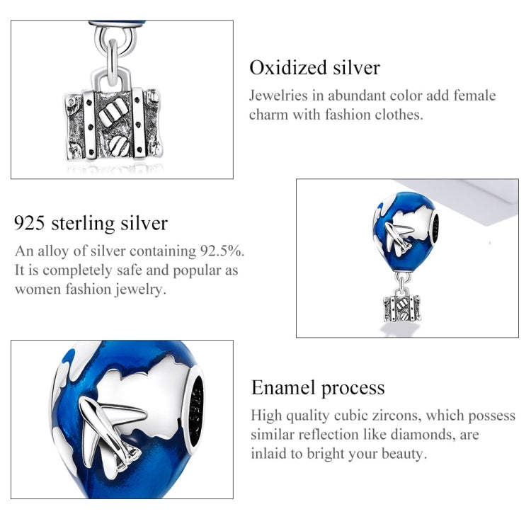 S925 Sterling Silver Airplane Hot Air Balloon Pendant DIY Bracelet Necklace Accessories Reluova