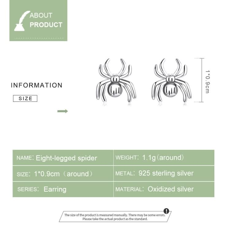 S925 Sterling Silver Eight-legged Spider Ear Studs Women Earrings Reluova