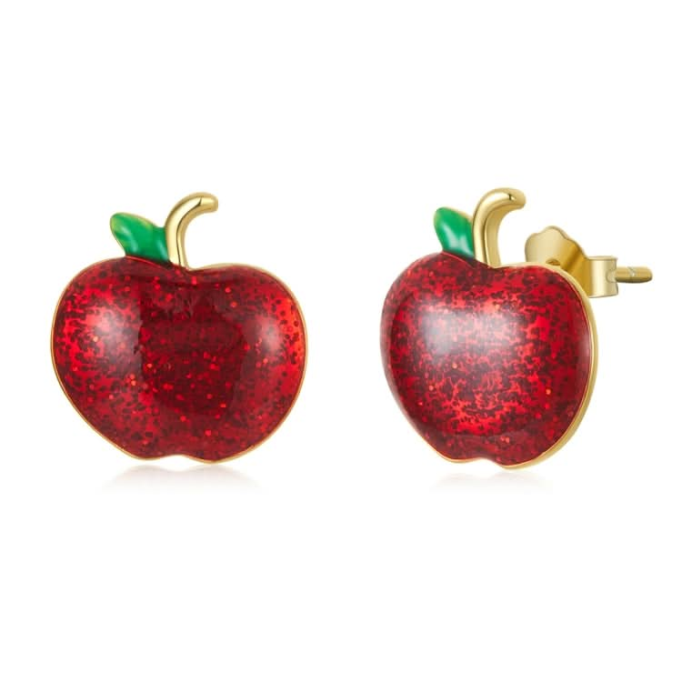 S925 Sterling Silver Christmas Apple Ear Studs Women Earrings Reluova