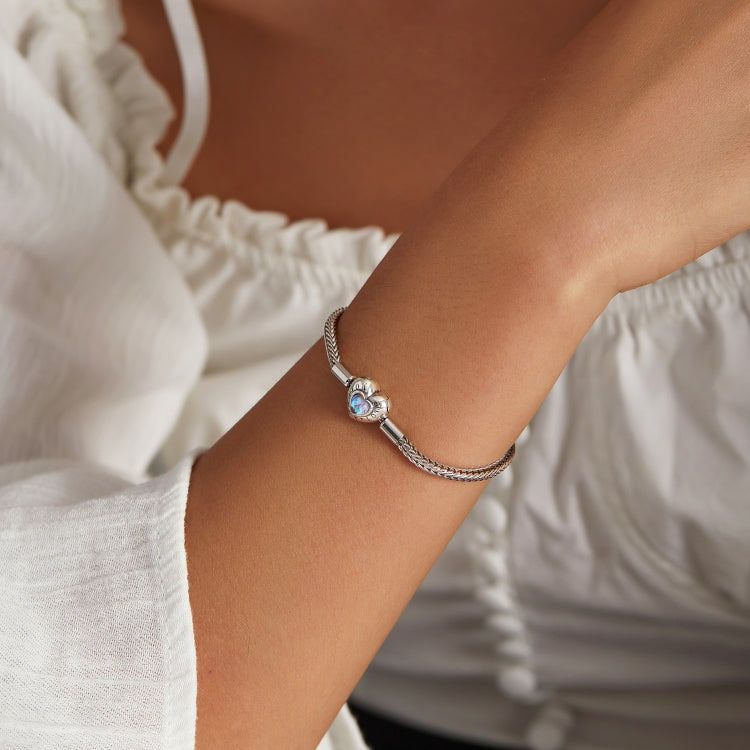 S925 Sterling Silver Heart Moonstone Bracelet Women Jewelry My Store