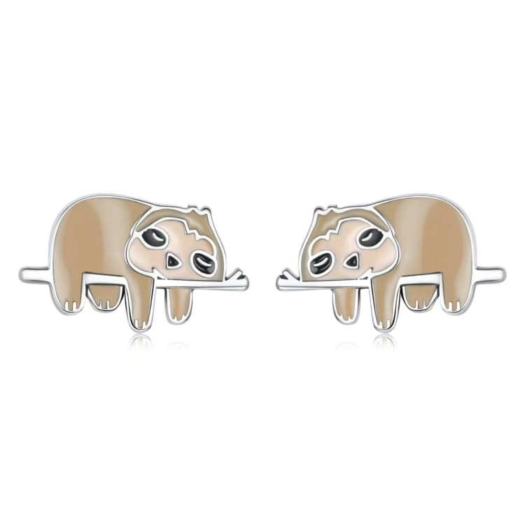 S925 Sterling Silver Cute Sloth Ear Studs Women Earrings Reluova