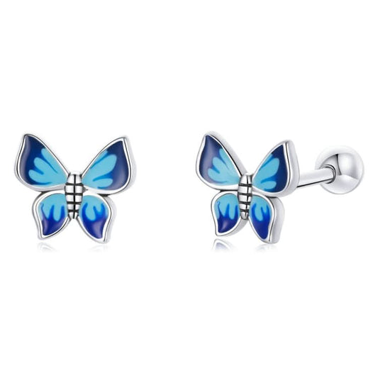 S925 Sterling Silver Butterfly Ear Studs Women Earrings Reluova