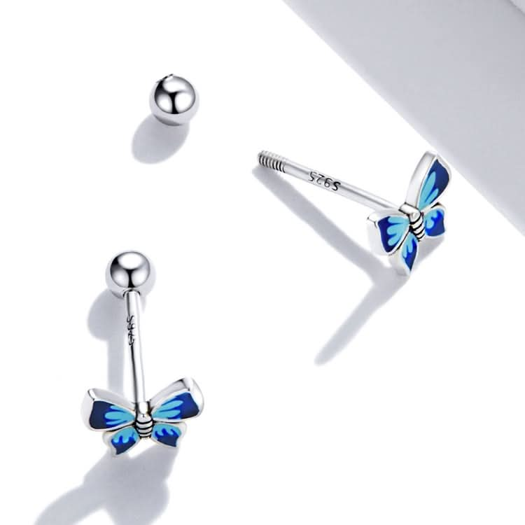 S925 Sterling Silver Butterfly Ear Studs Women Earrings Reluova