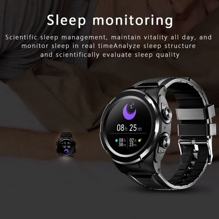 F6 1.28 inch IPS Screen 2 in 1 Bluetooth Earphone Smart Watch, Support Heart Rate & Blood Oxygen Monitoring / Bluetooth Music