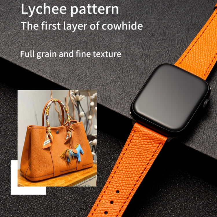 Butterfly Clasp Business Top Layer Cowhide Leather Strap Watchband