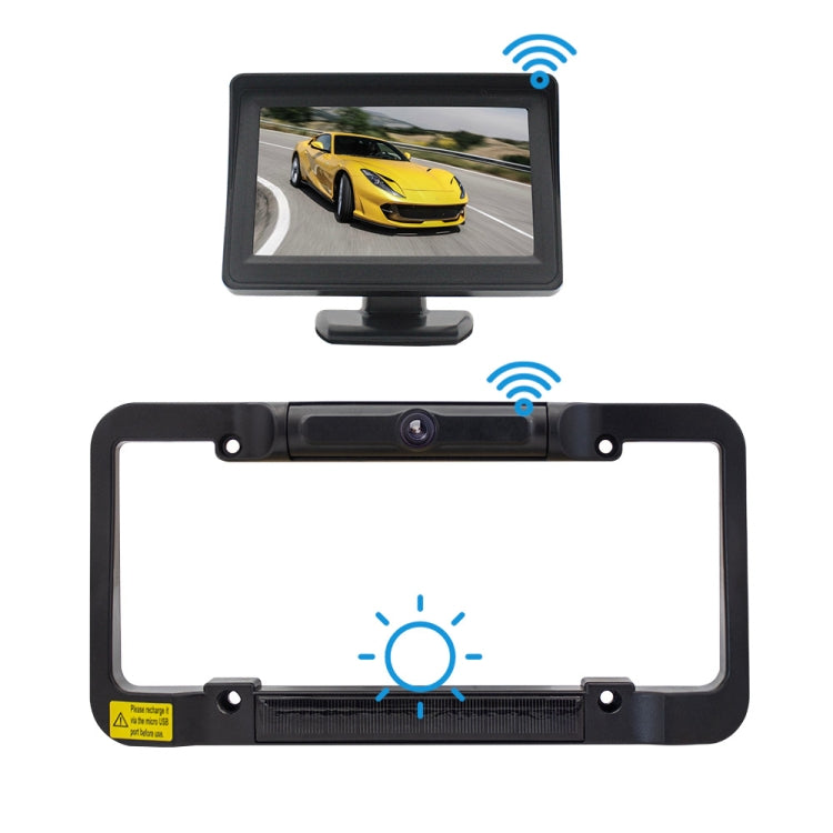 PZ620-W Car 4.3-inch Digital USA Frame Solar Wireless Reversing Image