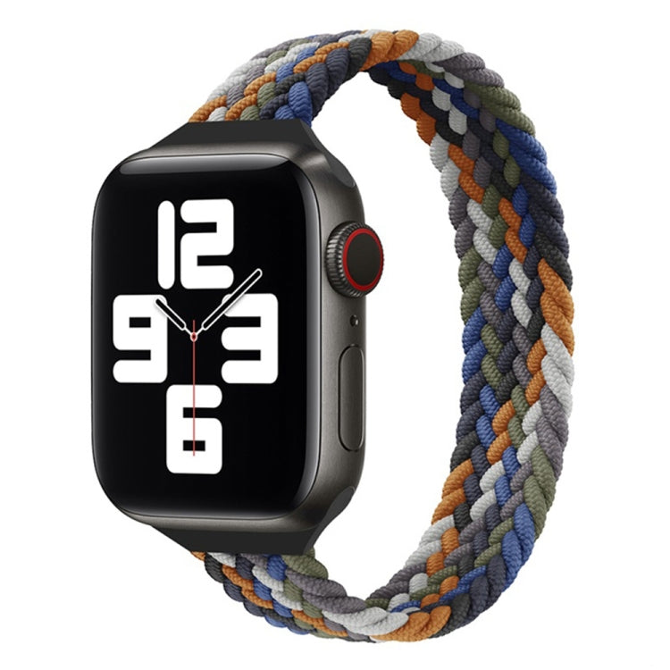 Small Waist Single Loop Nylon Braid Replacement Watchband For Apple Watch Series 7 45mm / 6&SE&5&4 44mm / 3&2&1 42mm