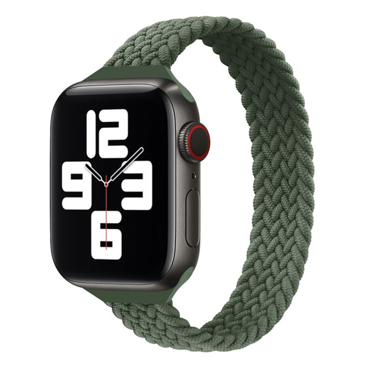 Small Waist Single Loop Nylon Braid Replacement Watchband For Apple Watch Series 7 45mm / 6&SE&5&4 44mm / 3&2&1 42mm