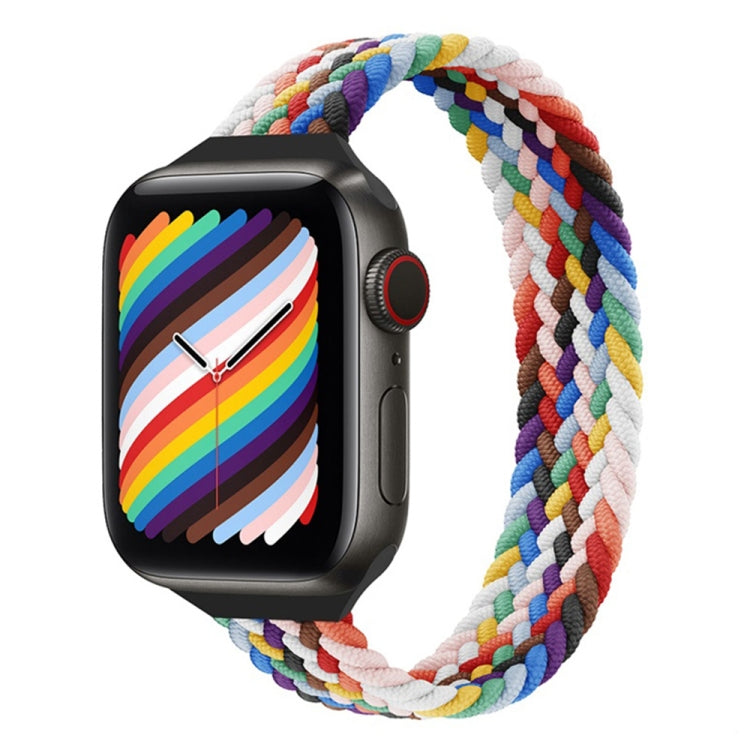 Small Waist Single Loop Nylon Braid Replacement Watchband For Apple Watch Series 7 45mm / 6&SE&5&4 44mm / 3&2&1 42mm