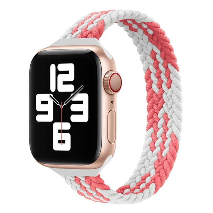 Small Waist Single Loop Nylon Braid Replacement Watchband For Apple Watch Series 7 45mm / 6&SE&5&4 44mm / 3&2&1 42mm