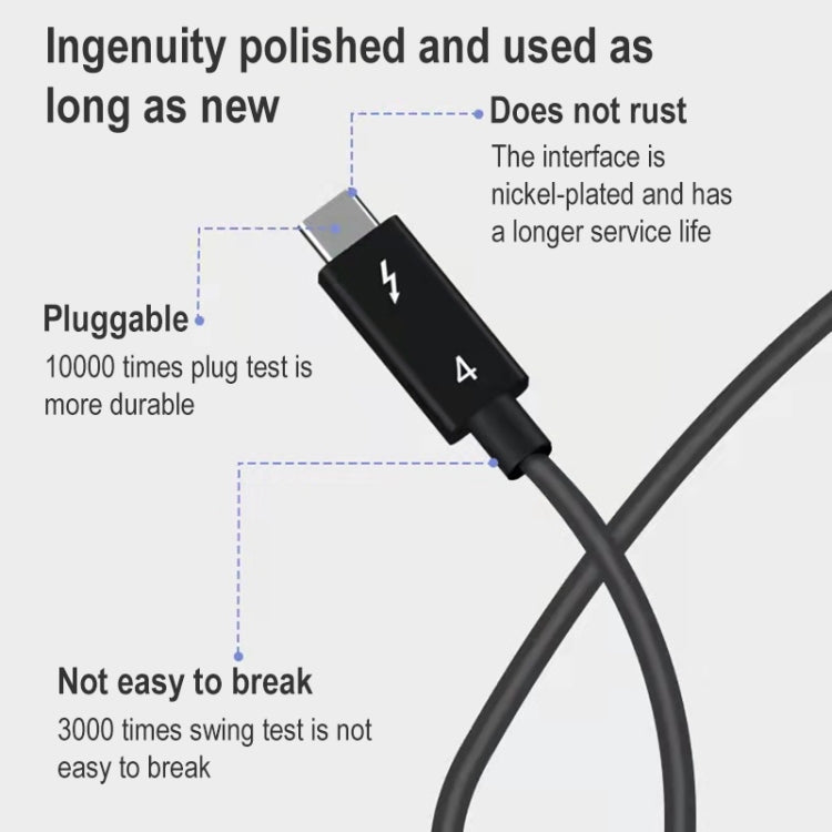 USB-C / Type-C Male to USB-C / Type-C Male Multi-function Transmission Cable for Thunderbolt 4