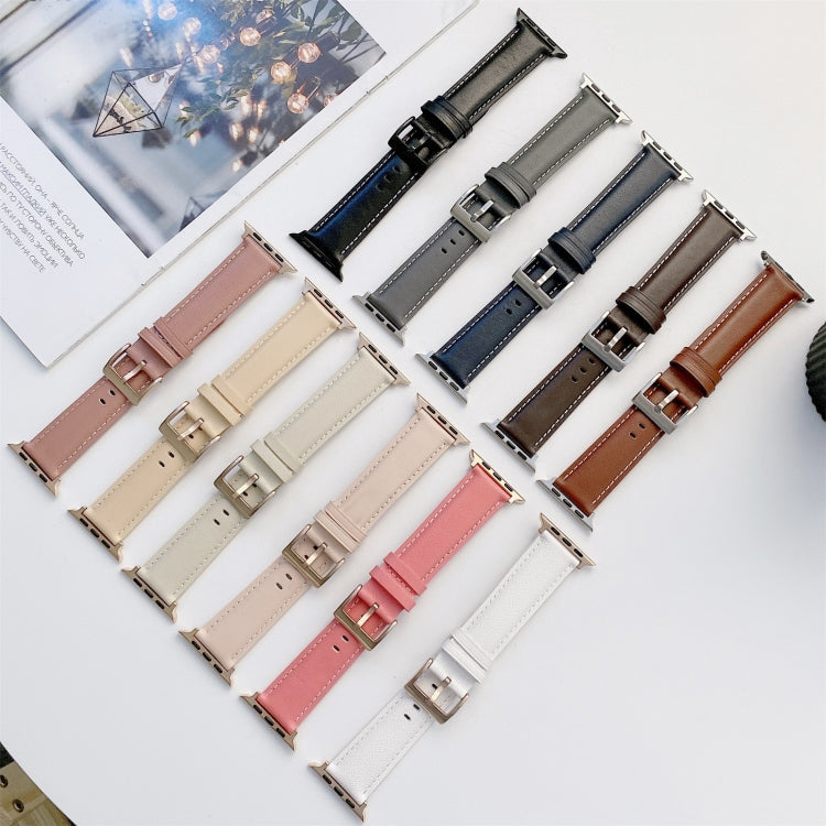 Sewing Leather Replacement Strap Watchband For Apple Watch Series