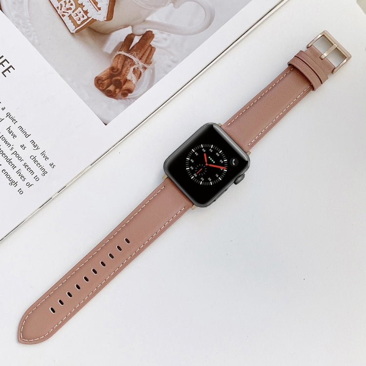 Sewing Leather Replacement Strap Watchband For Apple Watch Series