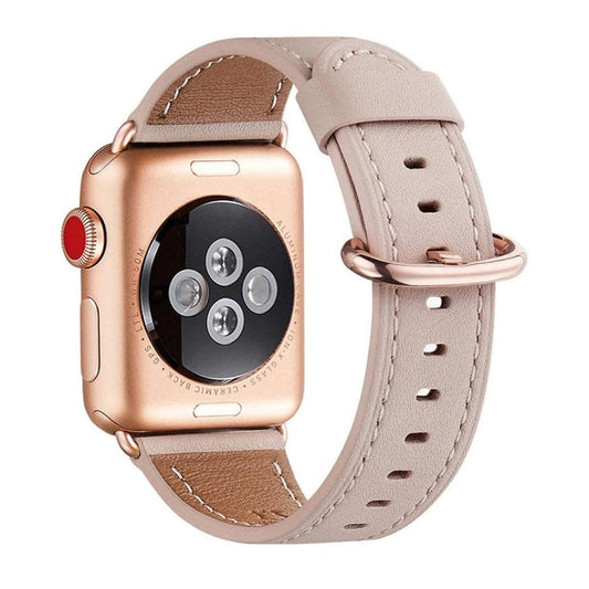 Classic Buckle Leather Replacement Strap Watchband For Apple Watch Series