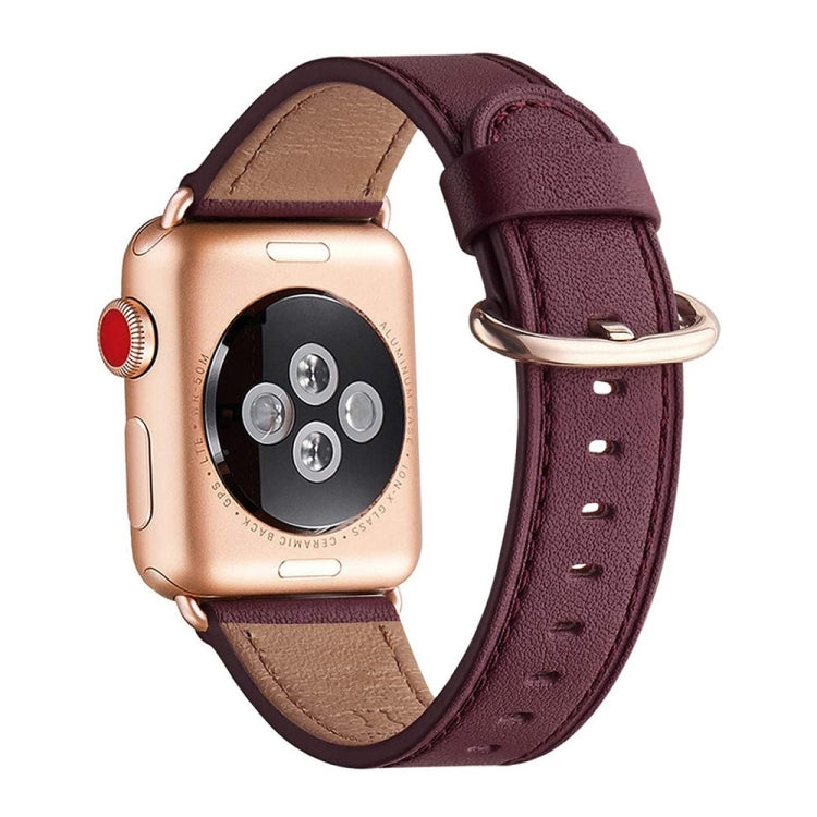 Classic Buckle Leather Replacement Strap Watchband For Apple Watch Series