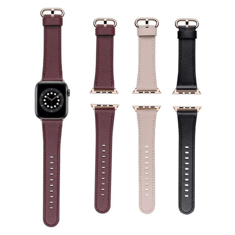 Classic Buckle Leather Replacement Strap Watchband For Apple Watch Series