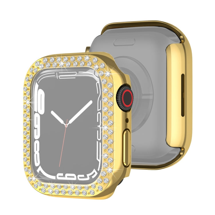 Electroplating PC Double Rows Diamond Protective Case For Apple Watch Series