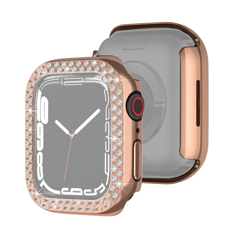 Electroplating PC Double Rows Diamond Protective Case For Apple Watch Series