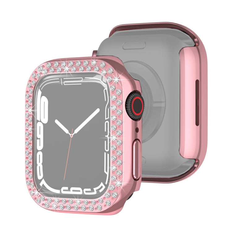 Electroplating PC Double Rows Diamond Protective Case For Apple Watch Series