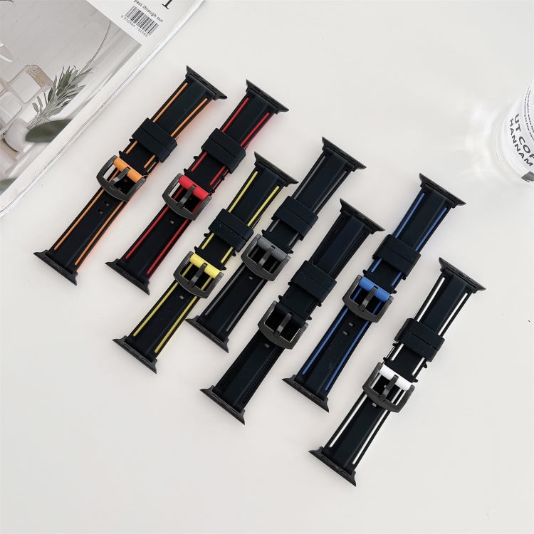 Two-color Silicone Hydraulic Buckle Replacement Strap Watchband For Apple Watch Series