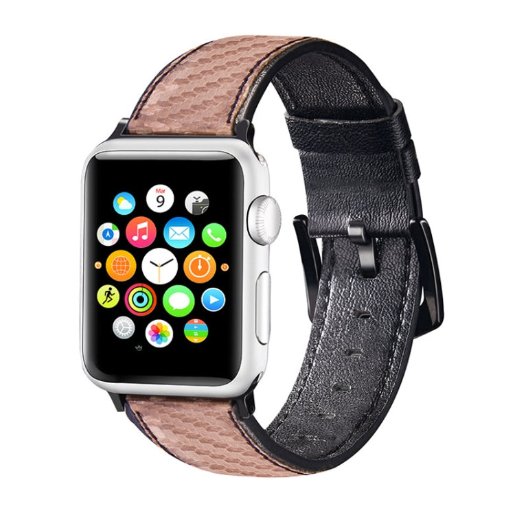 Carbon Fiber Texture Leather Replacement Strap Watchband For Apple Watch Series