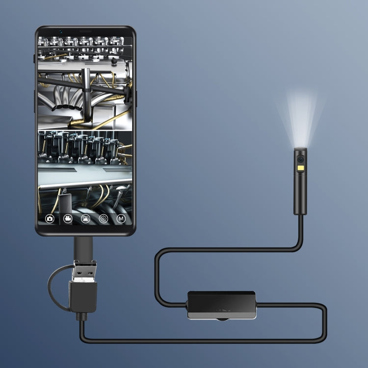 AN100 3-in-1 IP68 wasserdichtes USB-C/Typ-C + Micro USB + USB-Doppelkameras Industrielles digitales Endoskop mit 9 LEDs, unterstützt Android-System, Linsendurchmesser: 5,5 mm