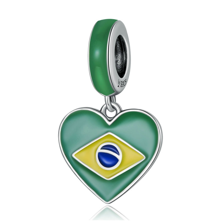 S925 Sterling Silver Brazilian Flag Pendant DIY Bracelet Necklace Accessories