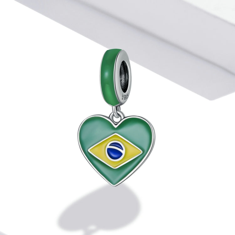 S925 Sterling Silver Brazilian Flag Pendant DIY Bracelet Necklace Accessories Reluova