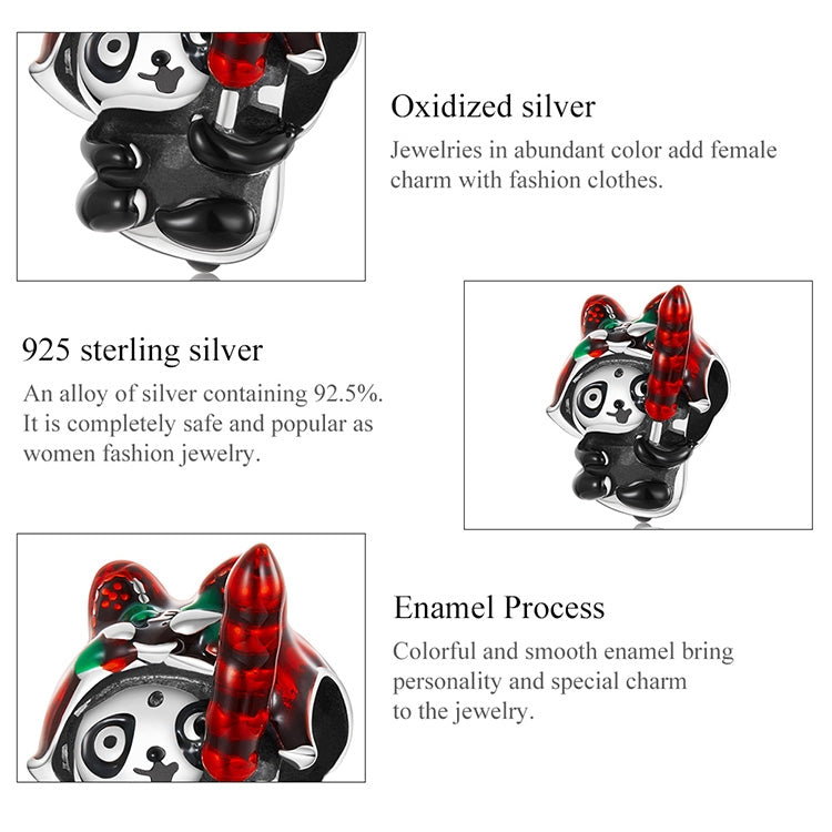 S925 Sterling Silver Tiger Panda Beads DIY Bracelet Necklace Accessories