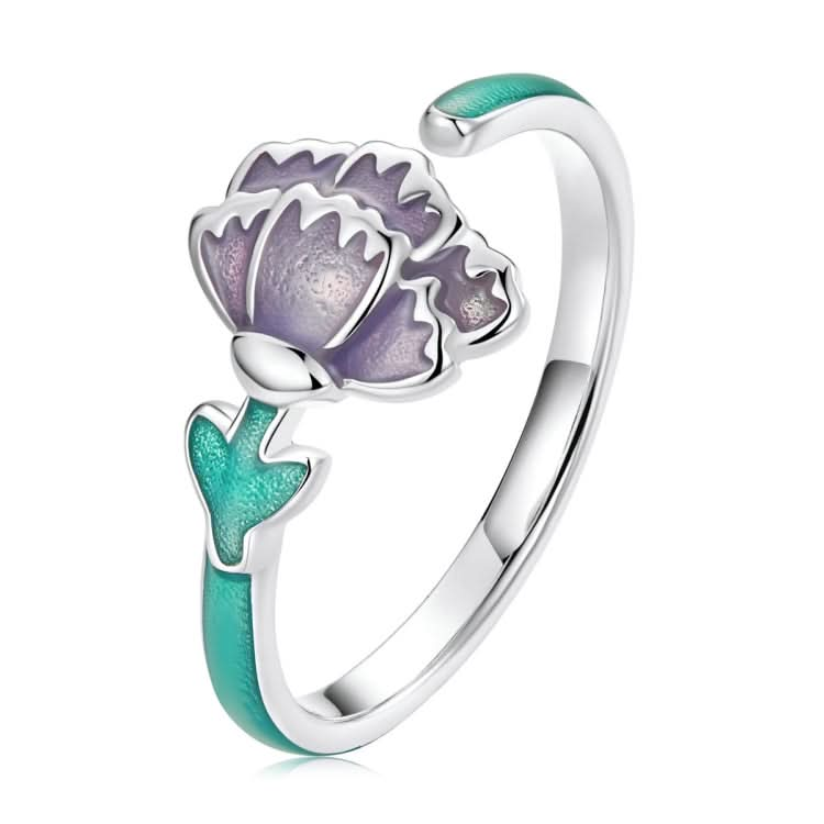 S925 Sterling Silver Carnation Women Open Ring Reluova