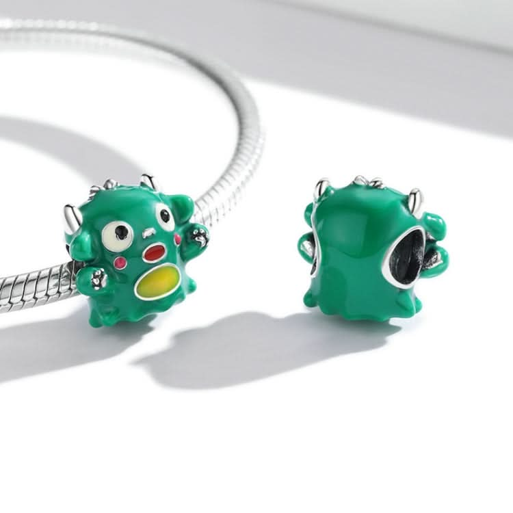 S925 Sterling Silver Cute Monster Beads DIY Bracelet Necklace Accessories