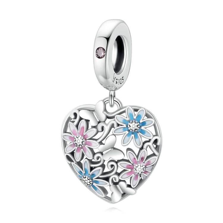 S925 Sterling Silver Heart Secret Garden Pendant DIY Bracelet Necklace Accessories