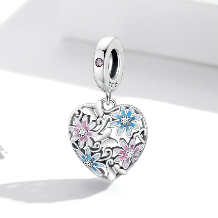 S925 Sterling Silver Heart Secret Garden Pendant DIY Bracelet Necklace Accessories