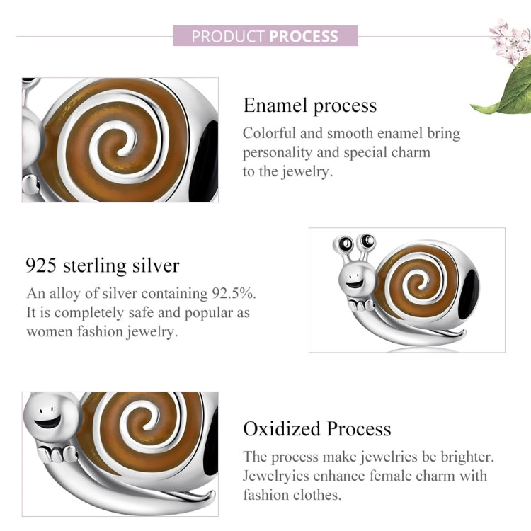 S925 Sterling Silver Mr. Snail Beads DIY Bracelet Necklace Accessories