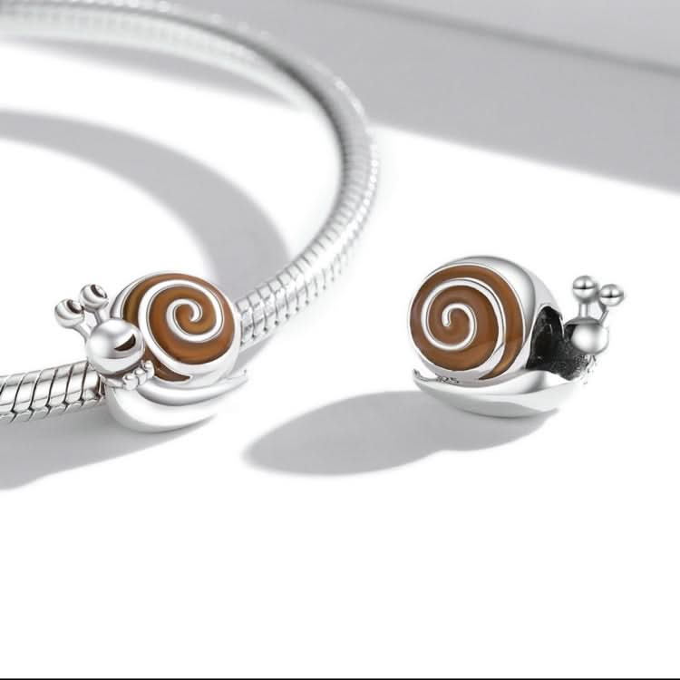 S925 Sterling Silver Mr. Snail Beads DIY Bracelet Necklace Accessories