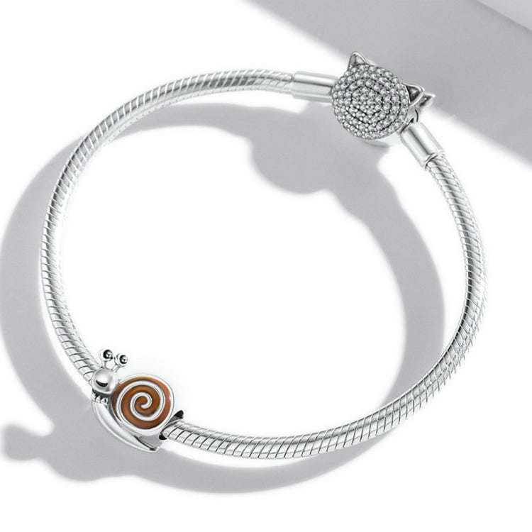 S925 Sterling Silver Mr. Snail Beads DIY Bracelet Necklace Accessories