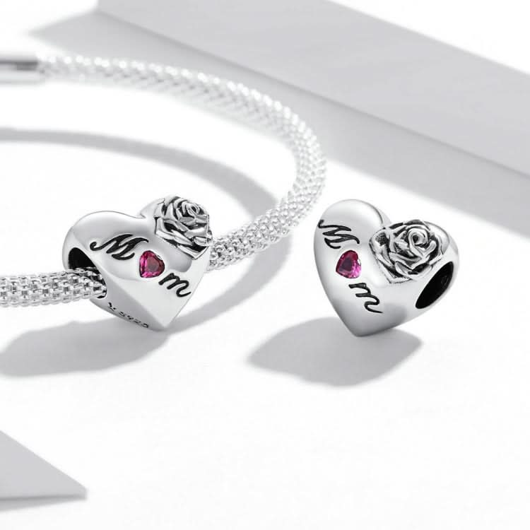 S925 Sterling Silver Rose Heart Beads DIY Bracelet Necklace Accessories