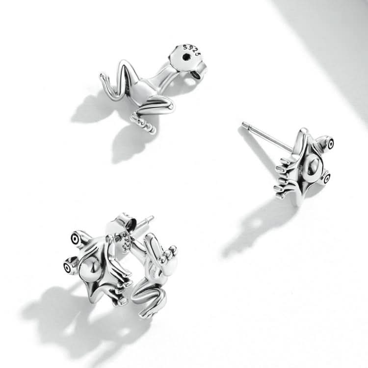 S925 Sterling Silver Fun Frog Ear Studs Women Earrings Reluova