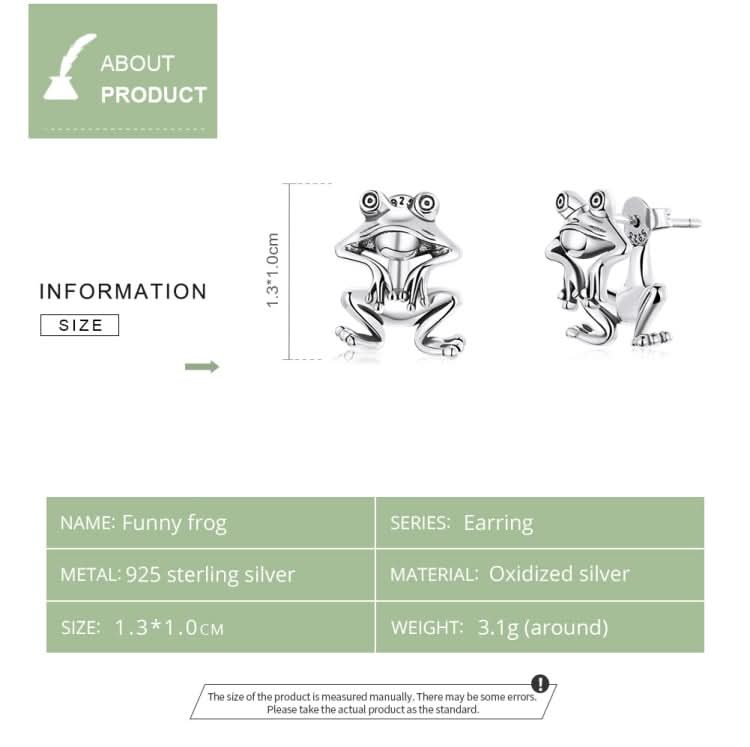 S925 Sterling Silver Fun Frog Ear Studs Women Earrings Reluova