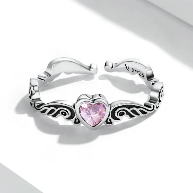 S925 Sterling Silver Retro Flower Heart Women Open Ring Reluova