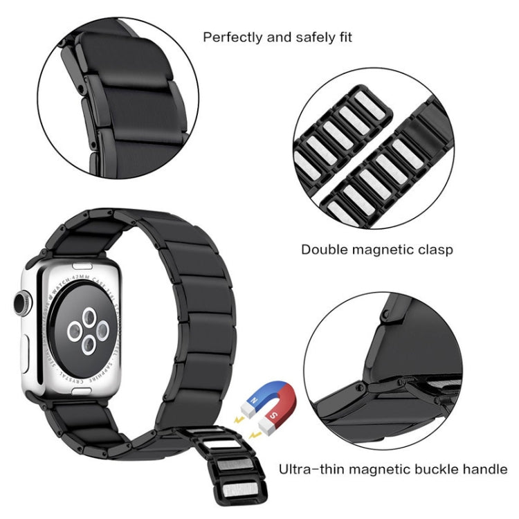 Bamboo Joint Magnetic Steel Replacement Strap Watchband For Apple Watch Series