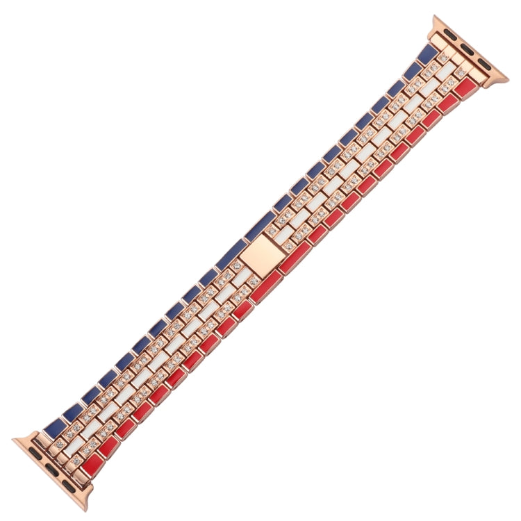 Five-beads Flag Style Steel Strap Watchband For Apple Watch Series