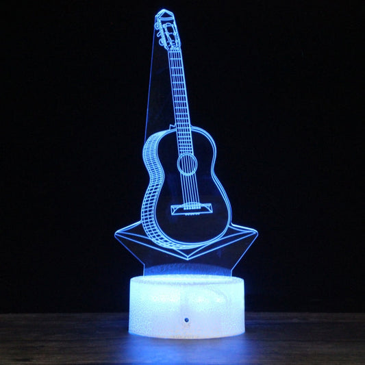 Crack Base Musical Instrument Series Creative 3D Colorful LED Decorative Night Light, Remote Control Version My Store