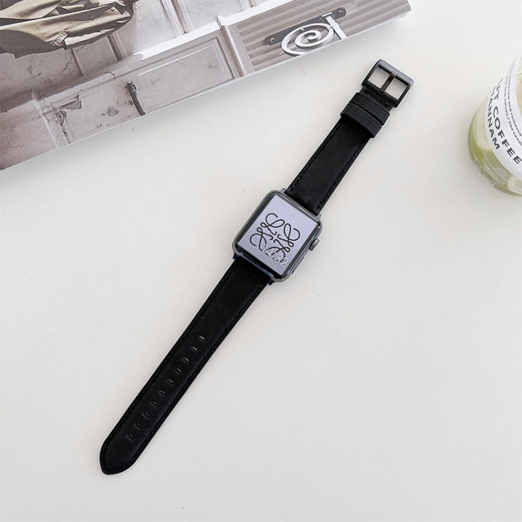 Crazy Horse Texture Matte Replacement Watchband For Apple Watch Series