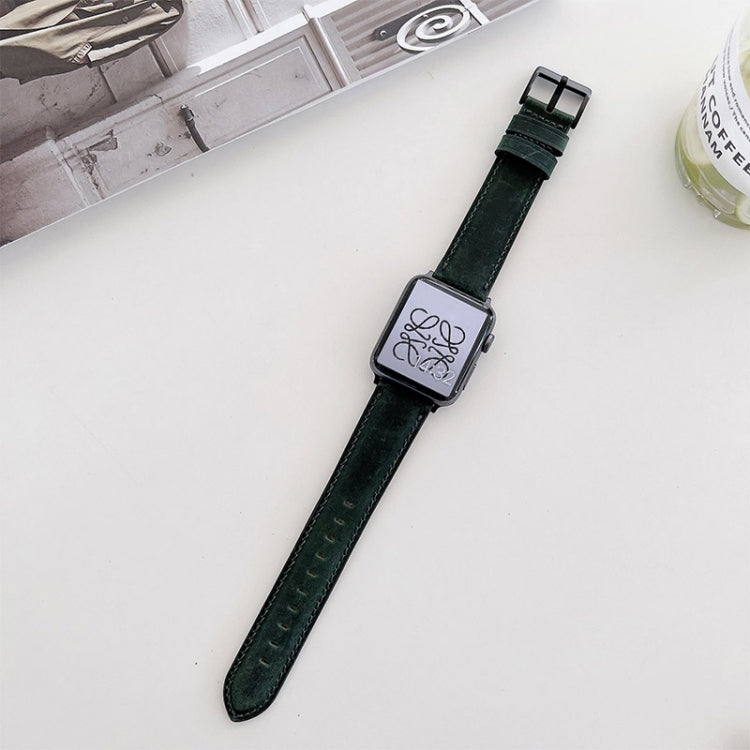 Crazy Horse Texture Matte Replacement Watchband For Apple Watch Series