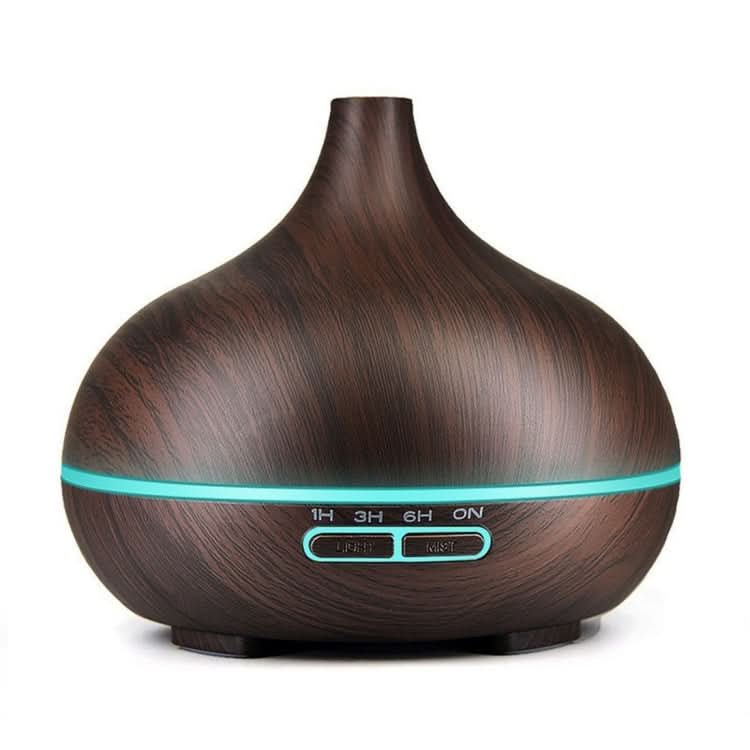 400ml Wood Texture Fragrance Machine Pointed Mouth Humidifier with Colorful LED Light-Reluova