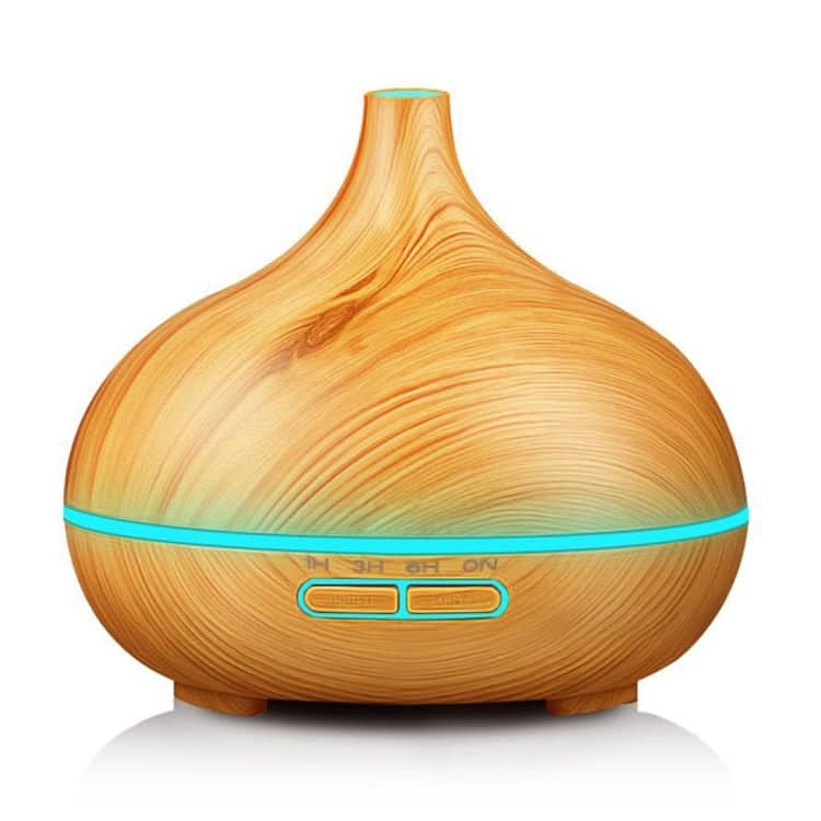 400ml Wood Texture Fragrance Machine Pointed Mouth Humidifier with Colorful LED Light-Reluova